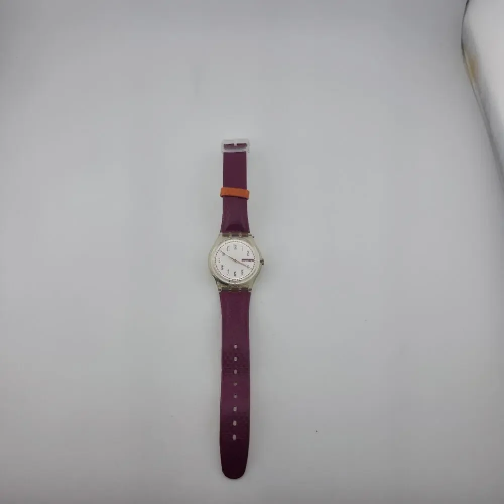 Swatch Watch Croissant Chaud GE 700 2002 Working Leather Band New Battery